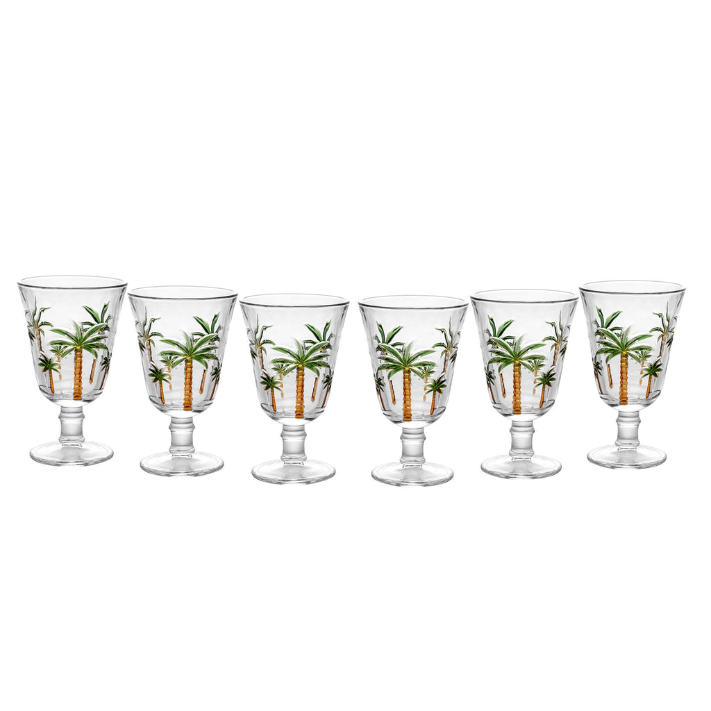 Conjunto 6 Taças de Cristal Palm Hand Painting 240ml - Lyor