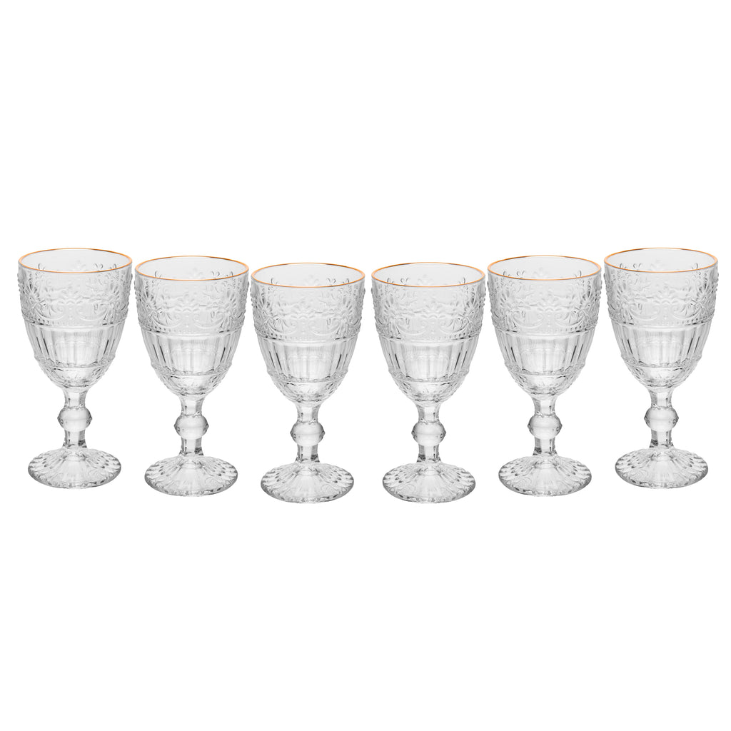 Conjunto 6 Taças Mauve com Fio de Ouro 320ml