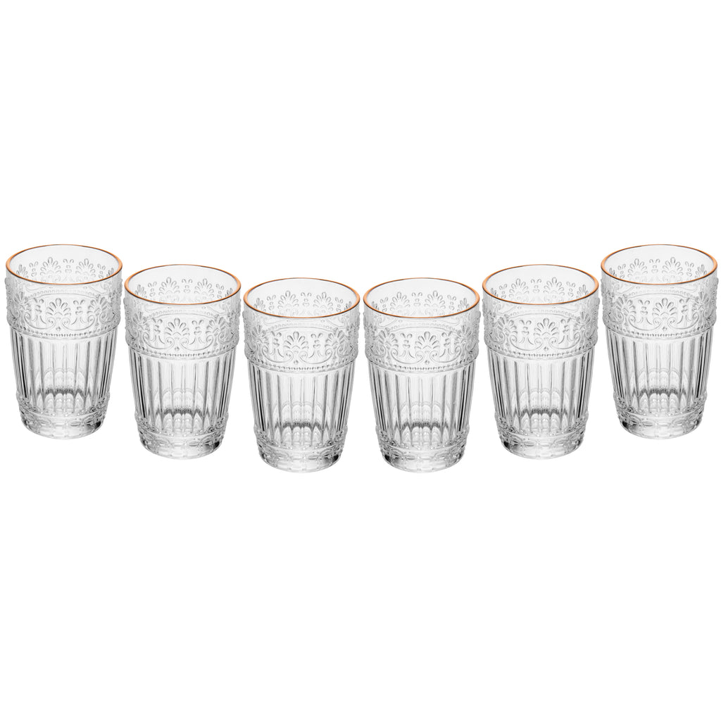 Conjunto 6 Copos Mauve com Fio de Ouro 350ml