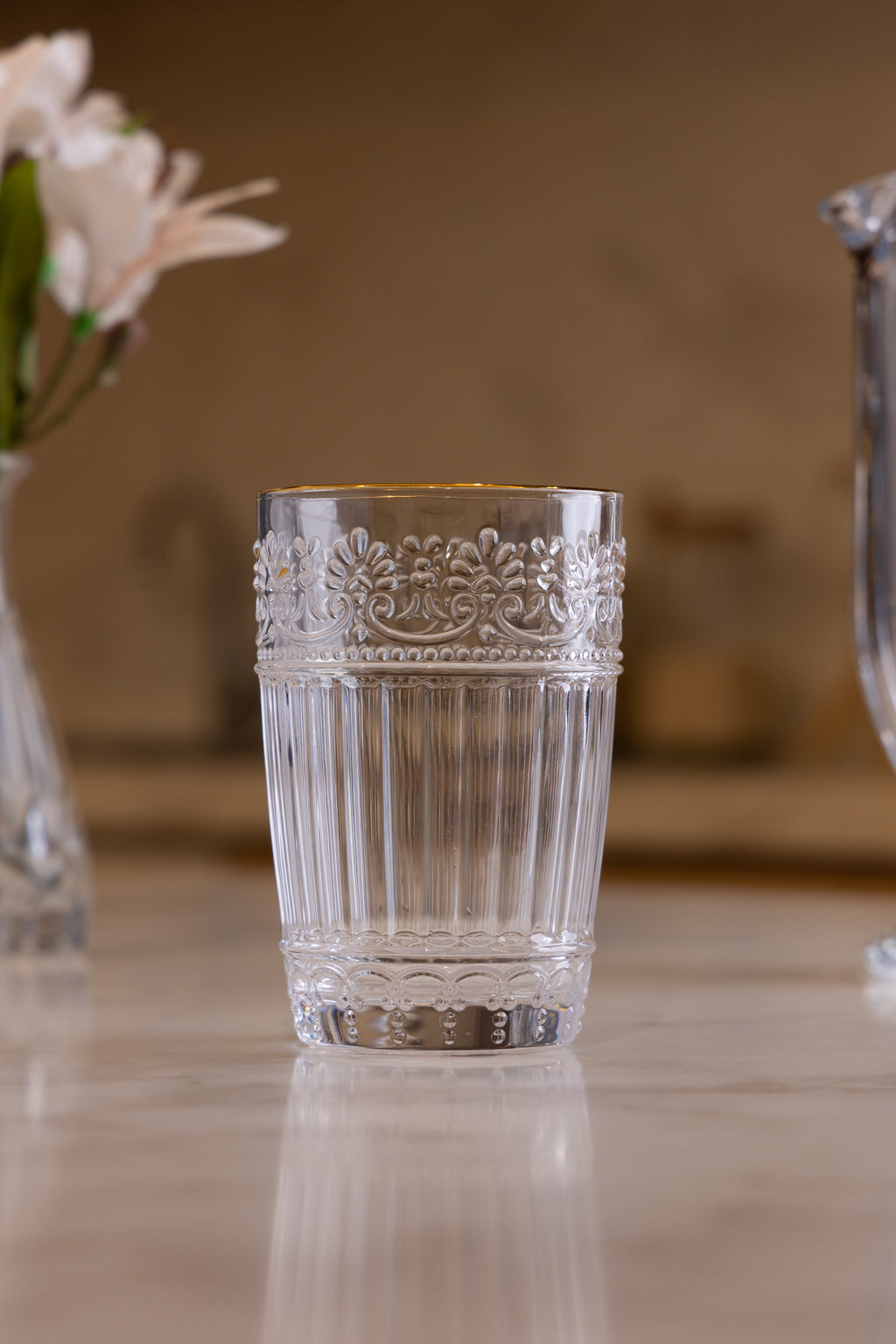 Conjunto 6 Copos Mauve com Fio de Ouro 350ml