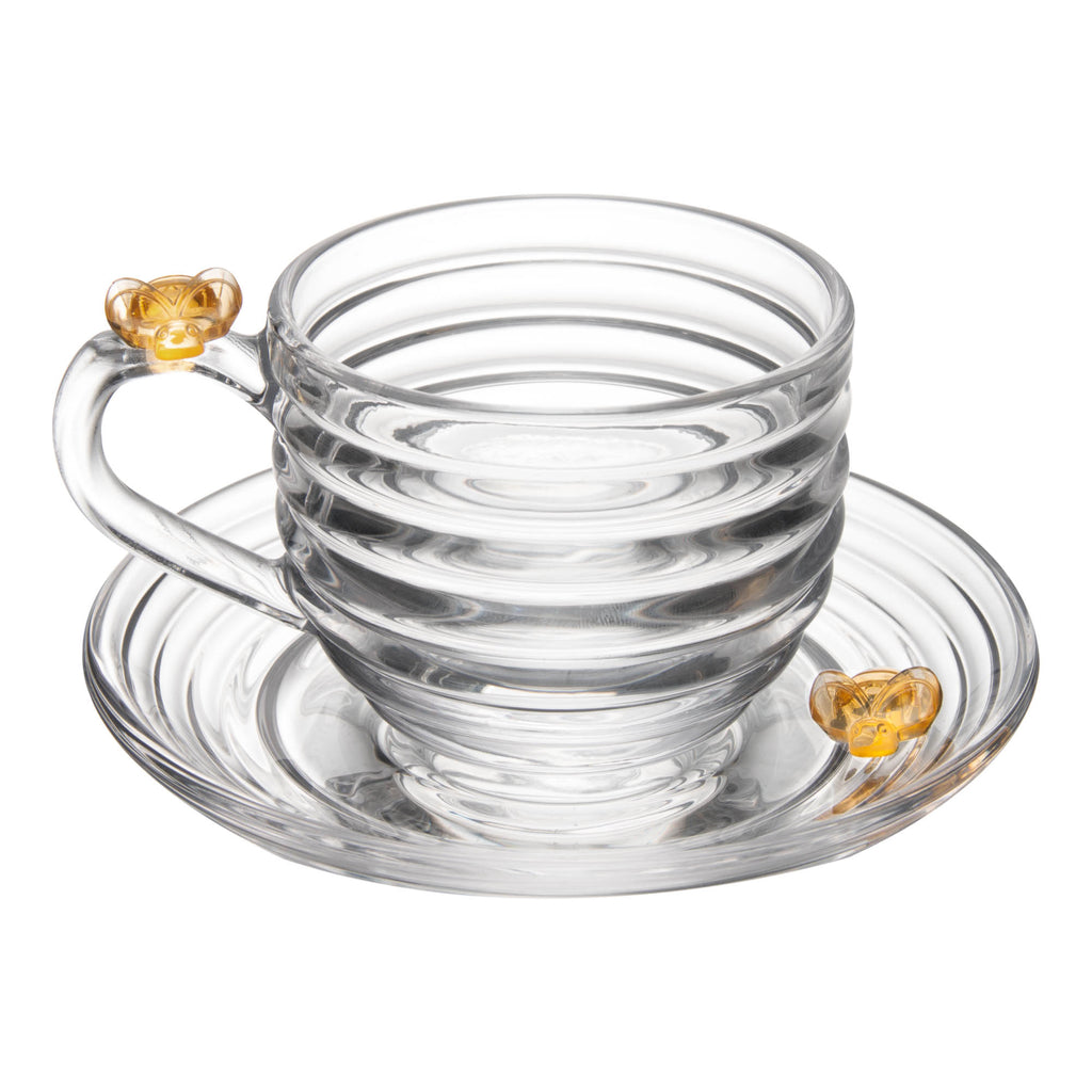 Xícara de Chá com Pires Little Bee 200ml – Cristal Ecológico Lyor