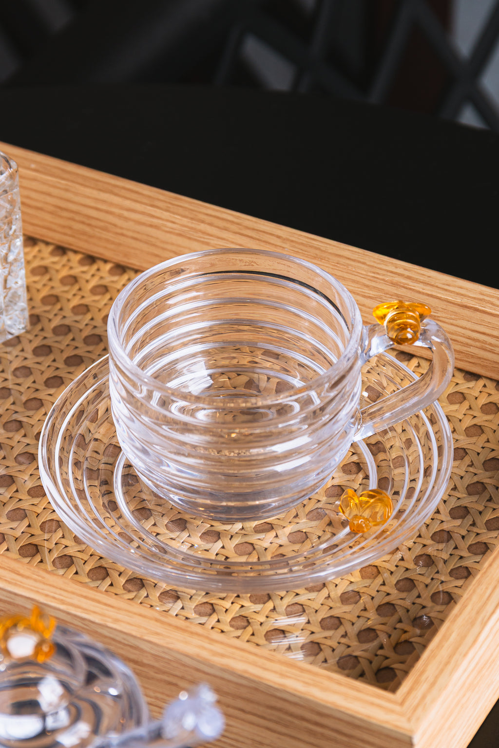 Xícara de Chá com Pires Little Bee 200ml – Cristal Ecológico Lyor