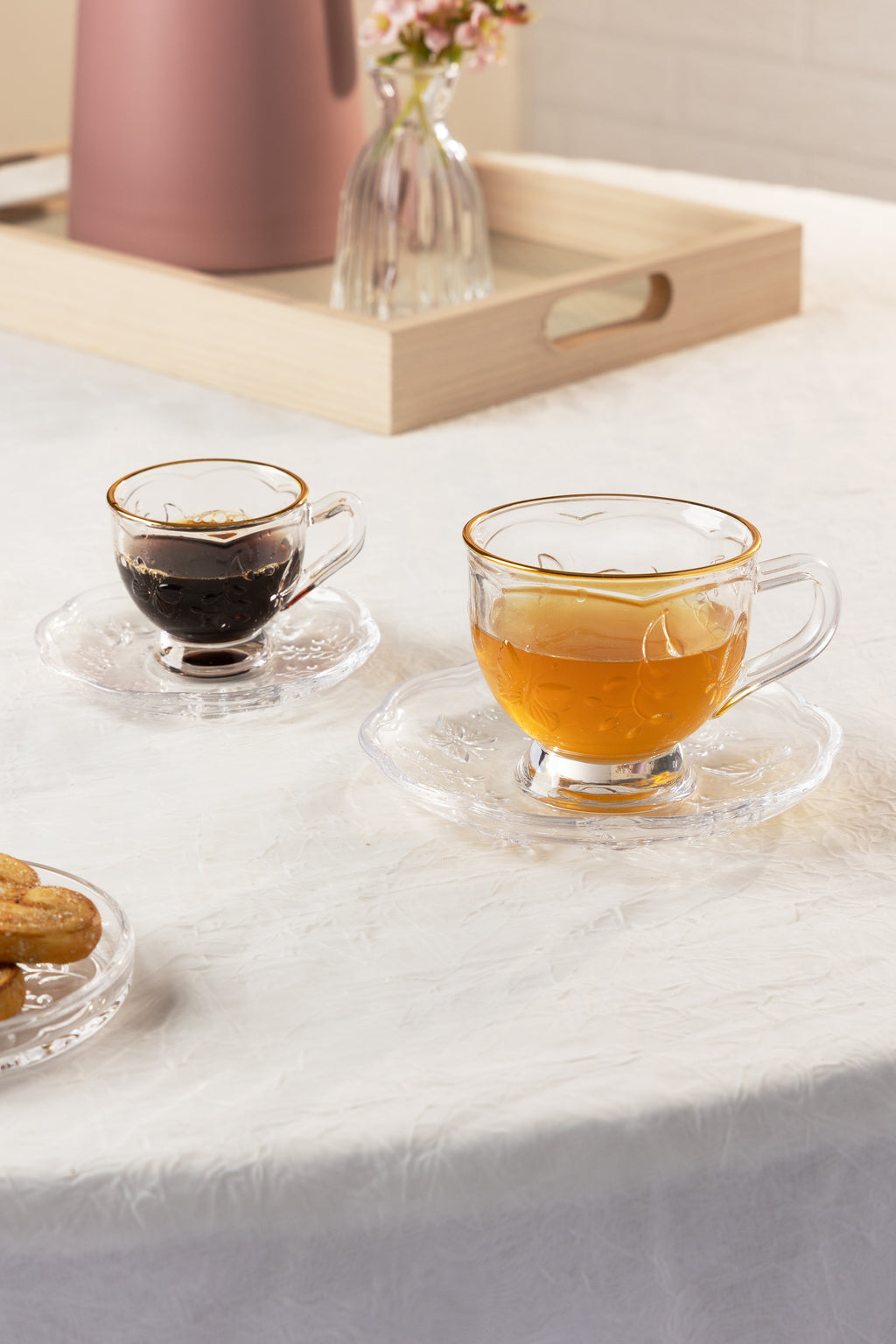 Xícara de Café com Pires New Butterfly com Fio de Ouro 80ml – Lyor
