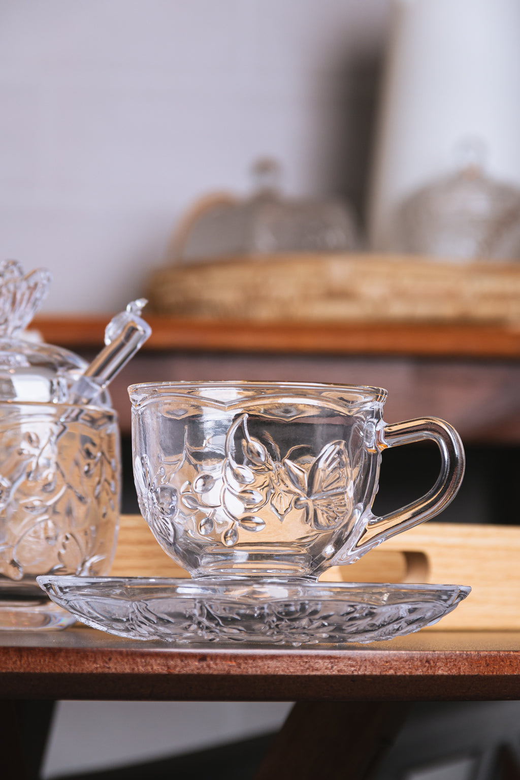 Xícara de Chá com Pires New Butterfly com Fio de Ouro 180ml – Lyor