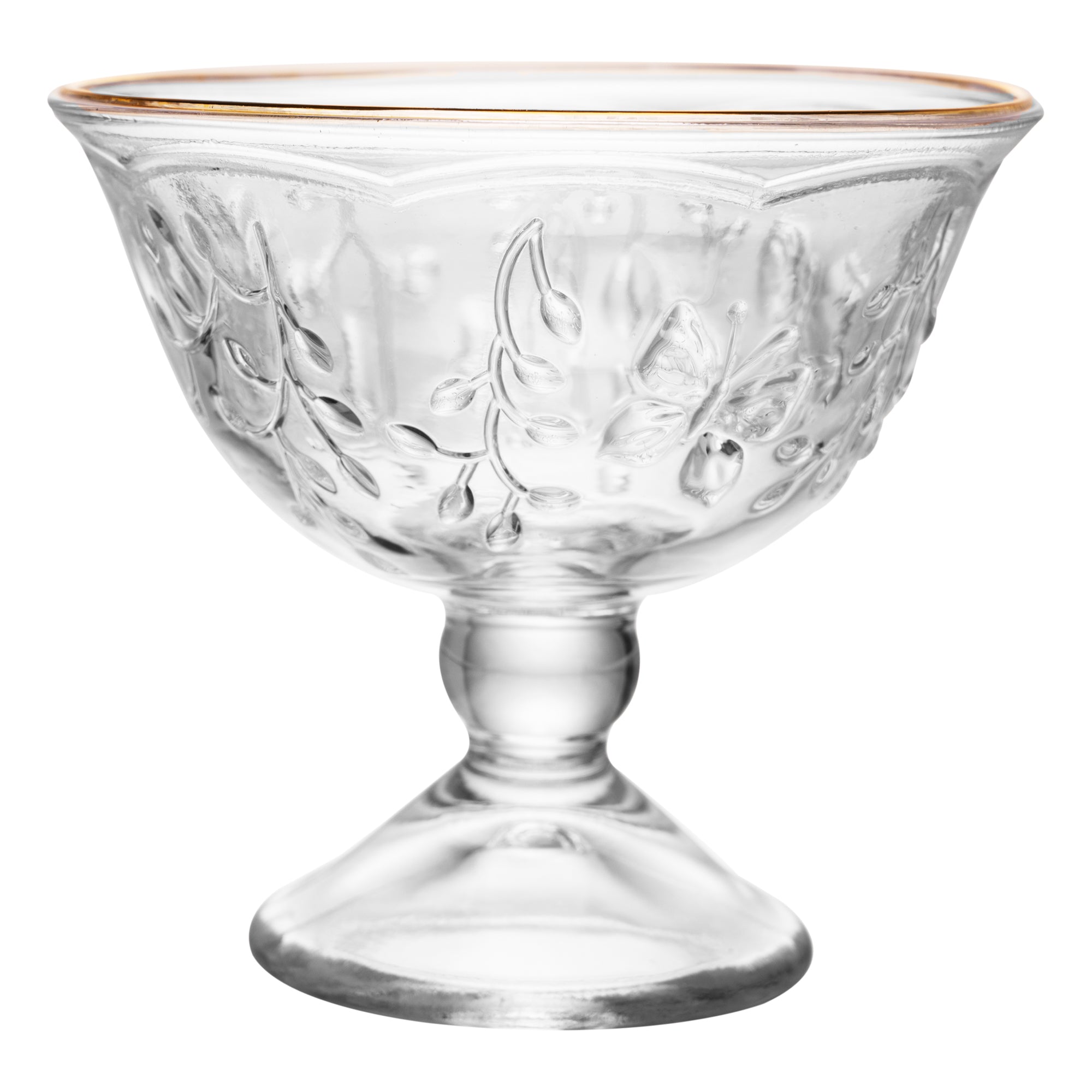 Conjunto 6 Taças de Sobremesa New Butterfly com Fio de Ouro 225ml