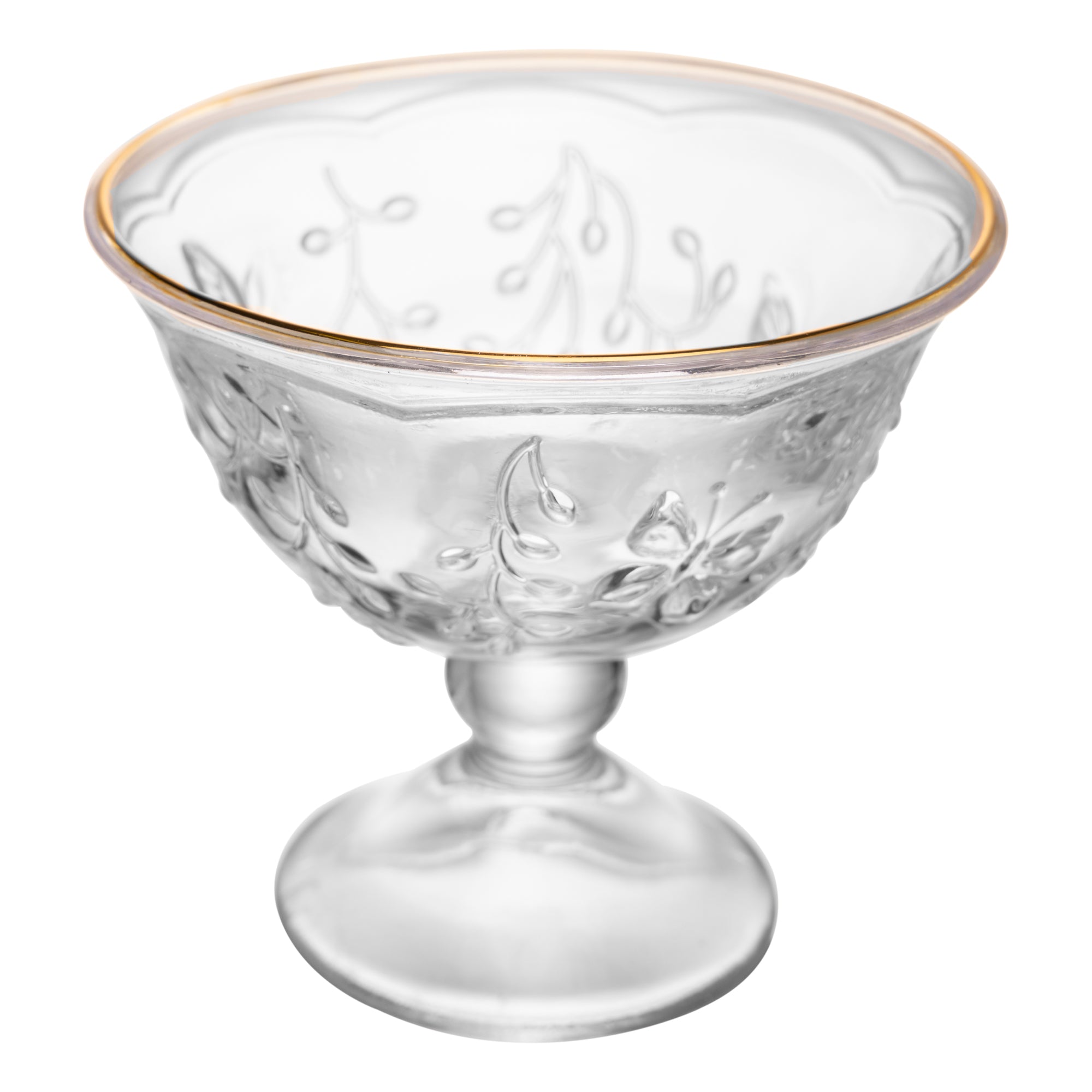 Conjunto 6 Taças de Sobremesa New Butterfly com Fio de Ouro 225ml