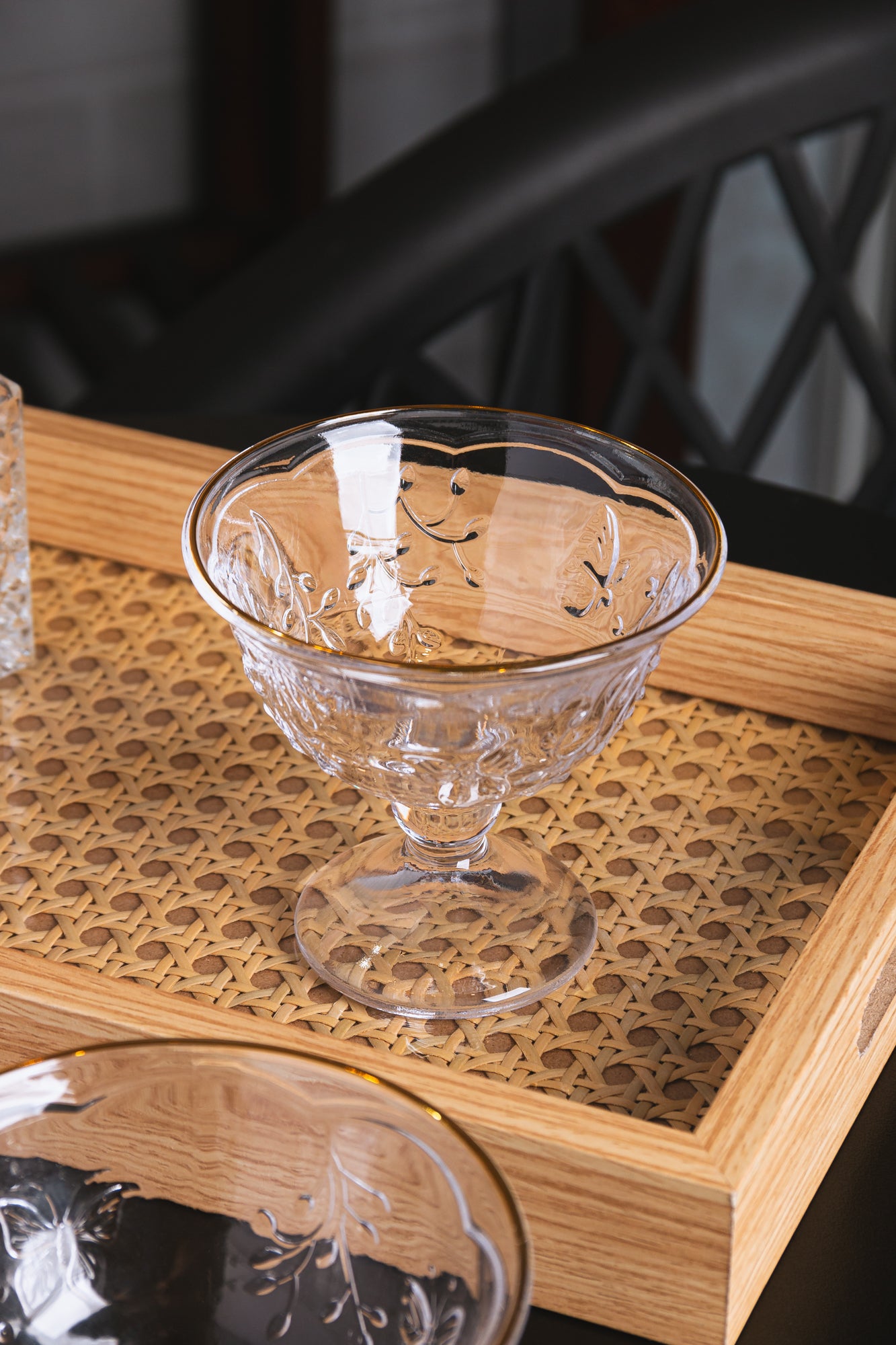 Conjunto 6 Taças de Sobremesa New Butterfly com Fio de Ouro 225ml