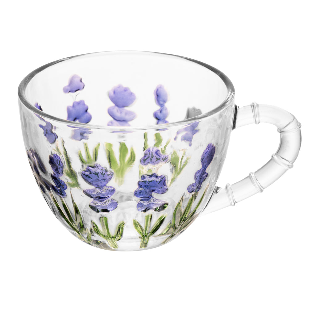 Xícara de Chá com Pires Lavanda Hand Painting 220ml – Lyor