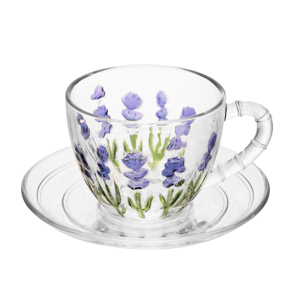 Xícara de Café com Pires Lavanda Hand Painting 80ml – Lyor