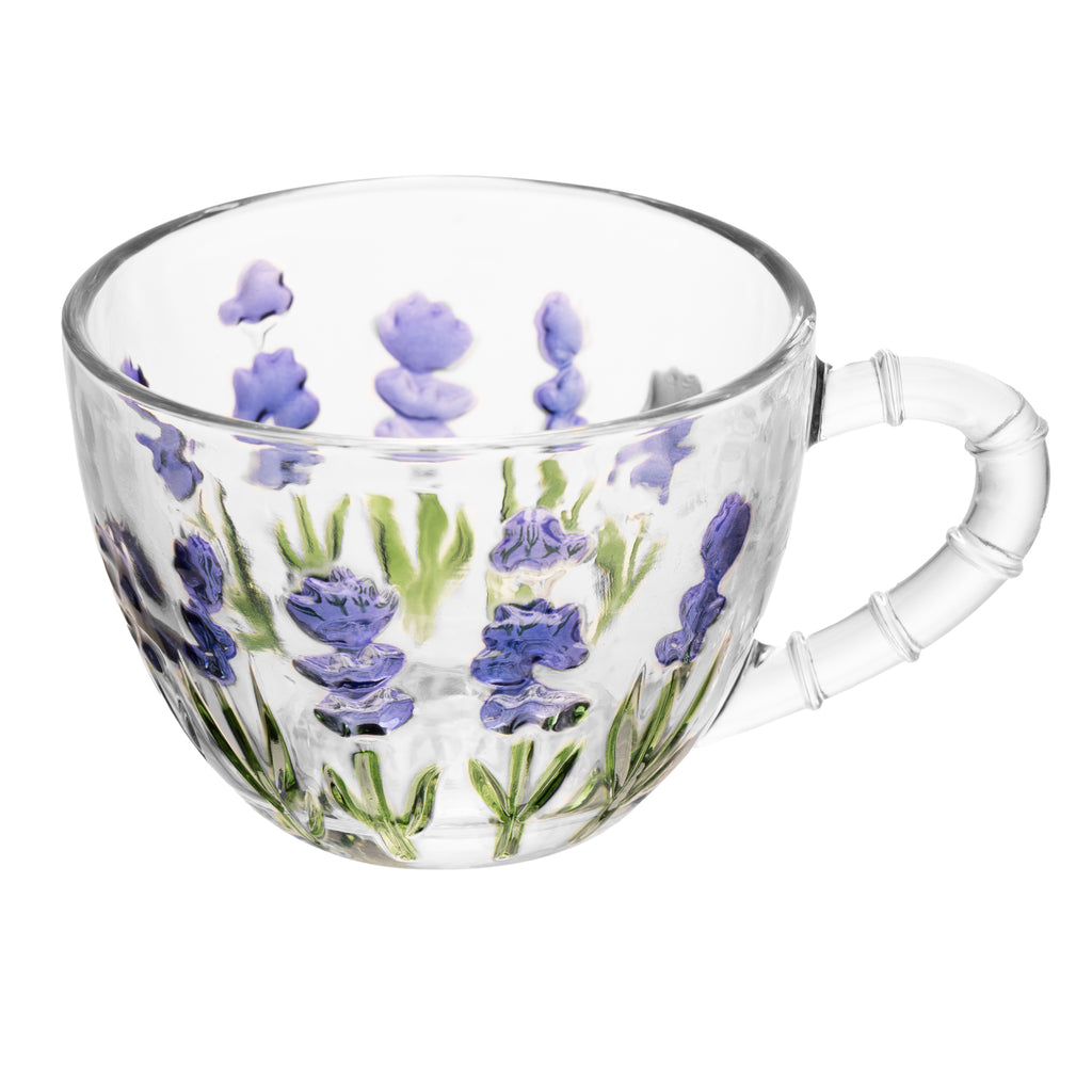 Xícara de Café com Pires Lavanda Hand Painting 80ml – Lyor