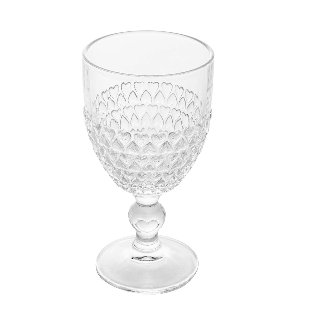 Conjunto 6 Taças de Água Coração 330ml Cristal Ecológico