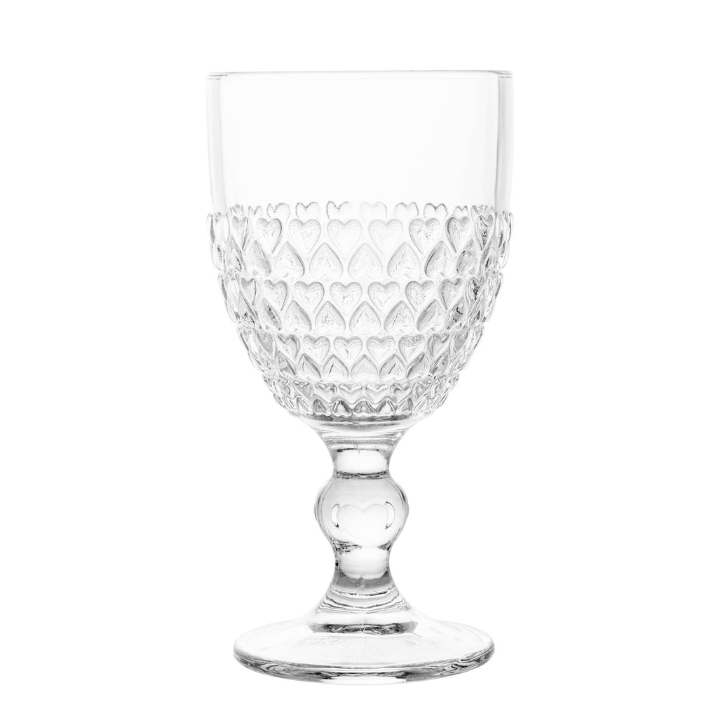 Conjunto 6 Taças de Água Coração 330ml Cristal Ecológico