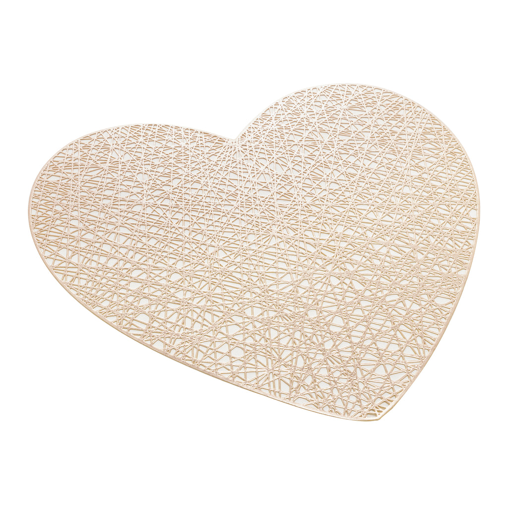 Lugar Americano de PVC Coração Dourado 38cm – Lyor