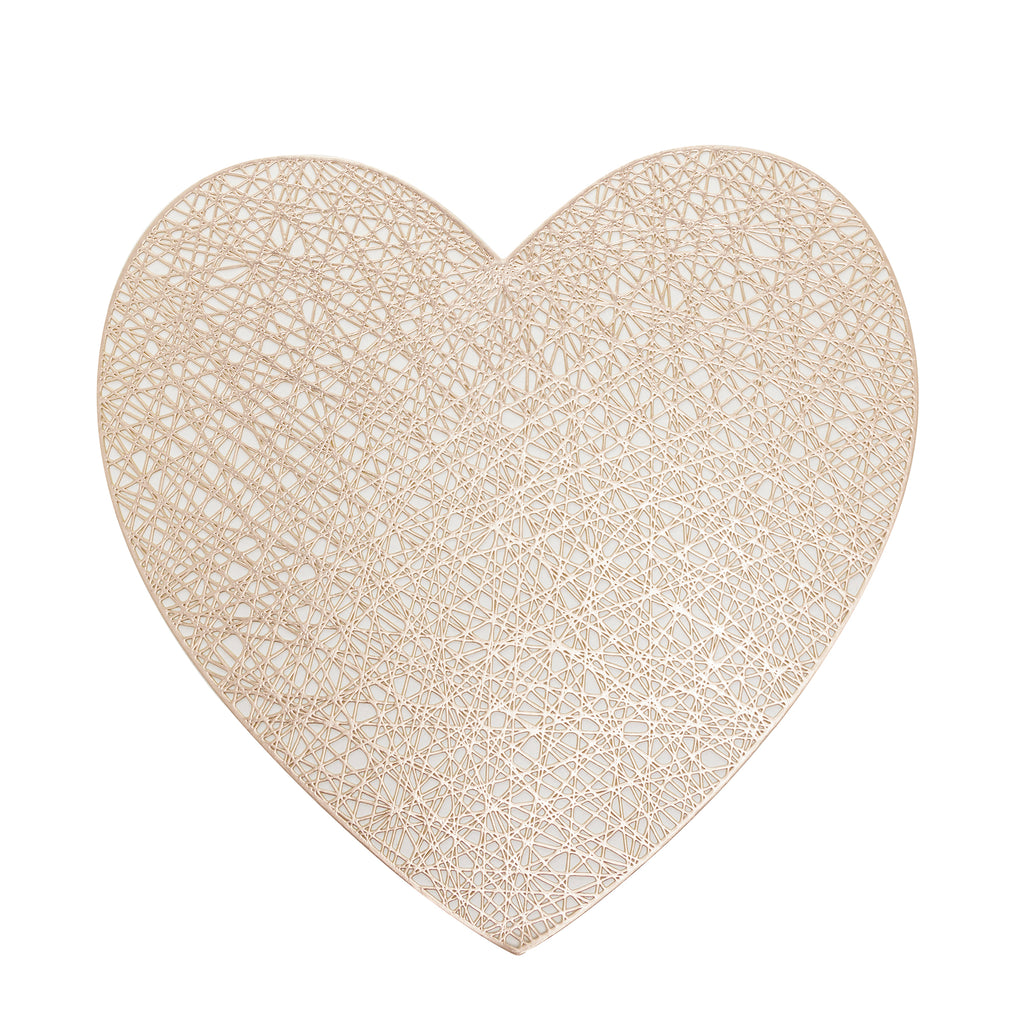 Lugar Americano de PVC Coração Dourado 38cm – Lyor