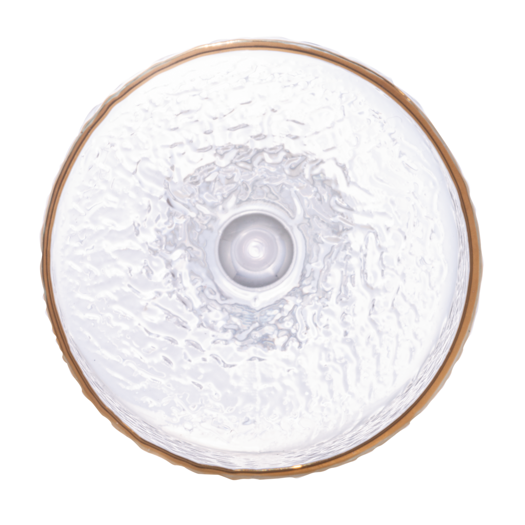 Conjunto 2 Taças de Vinho de Cristal Ecológico Martelado com Fio de Ouro Petra 600ml