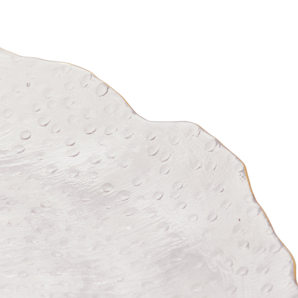 Prato para Servir Taj 20cm - Cristal Martelado com Borda Dourada