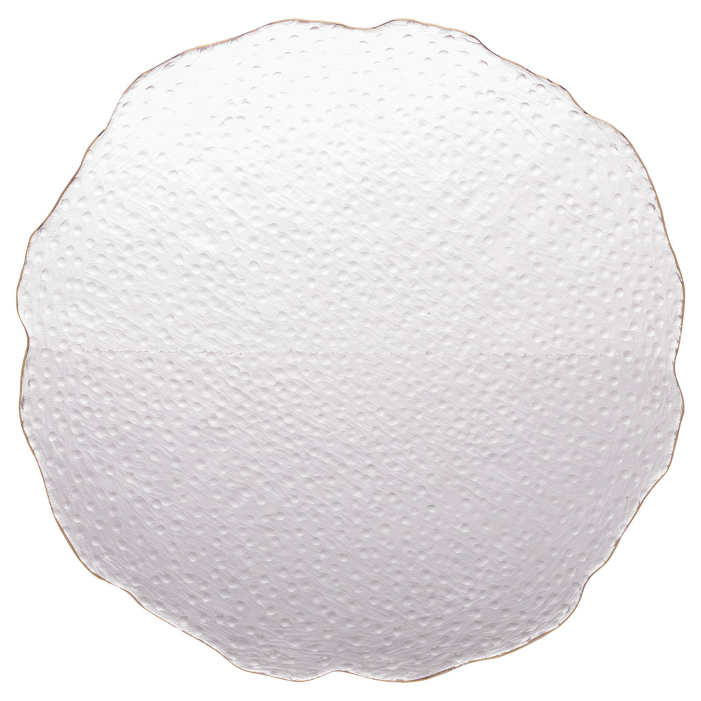 Prato para Servir Taj 20cm - Cristal Martelado com Borda Dourada