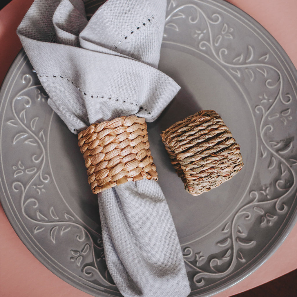 Conjunto 4 Anéis para Guardanapos - Fibra Natural