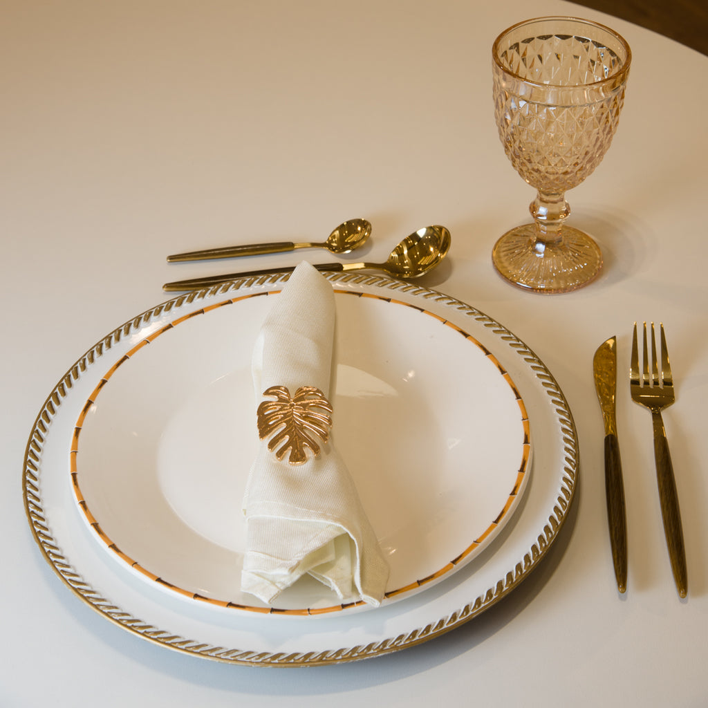 Conjunto 6 Taças de Água Bico de Abacaxi Âmbar Metalizado 325ml – Lyor