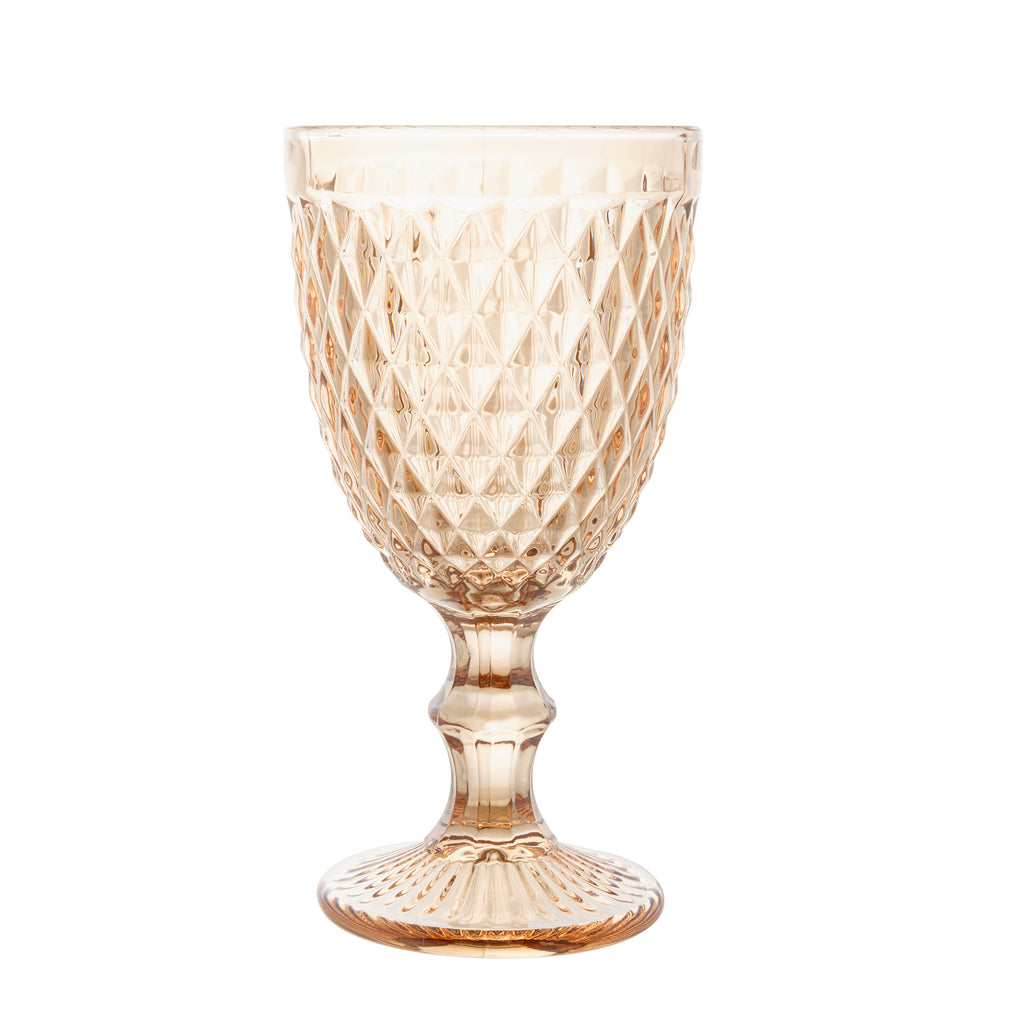 Conjunto 6 Taças de Água Bico de Abacaxi Âmbar Metalizado 325ml – Lyor