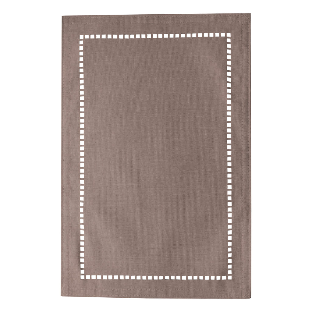 Kit 4 Lugares Americanos de Poliéster e Linho Lévis Marrom 45cm x 30cm - Lyor