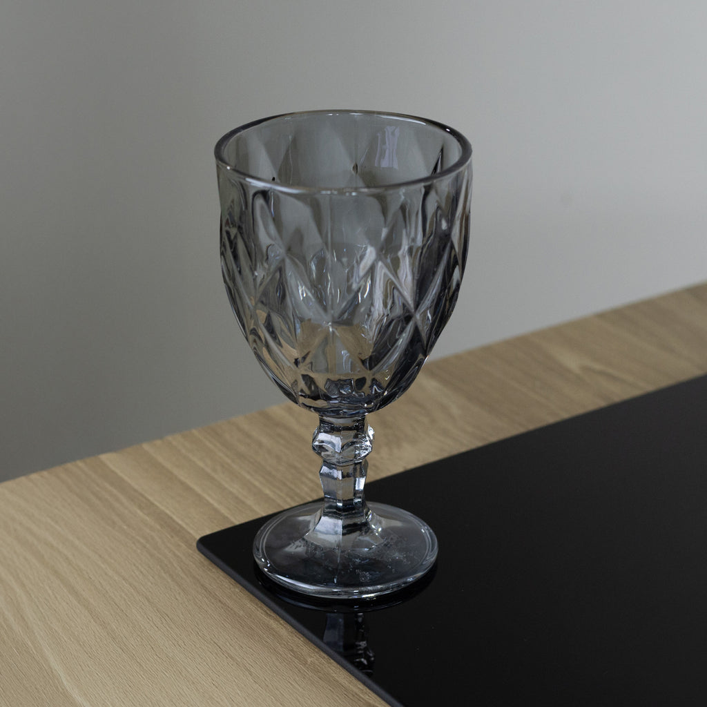 Conjunto 6 Taças de Água de Vidro Diamond Cinza Metalizado 325ml – Lyor