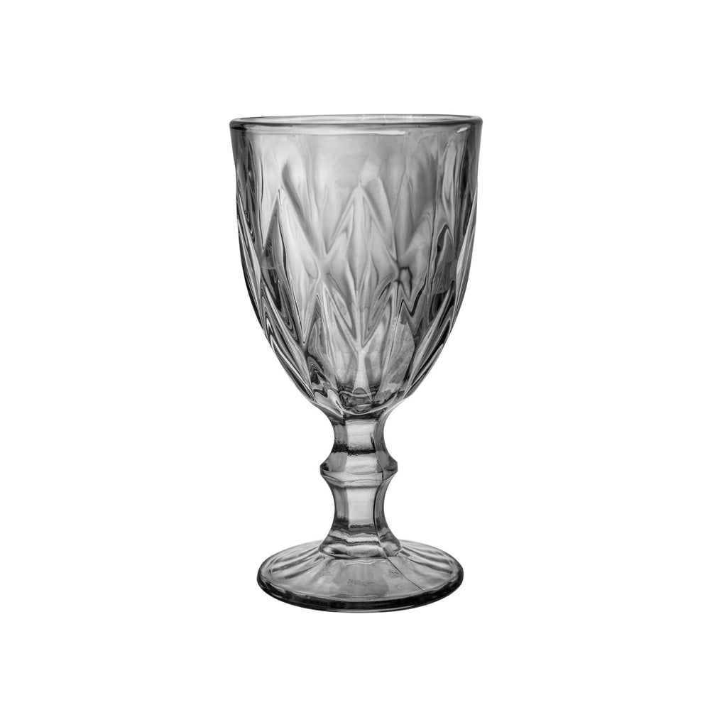 Conjunto 6 Taças de Água de Vidro Diamond Cinza Metalizado 325ml – Lyor