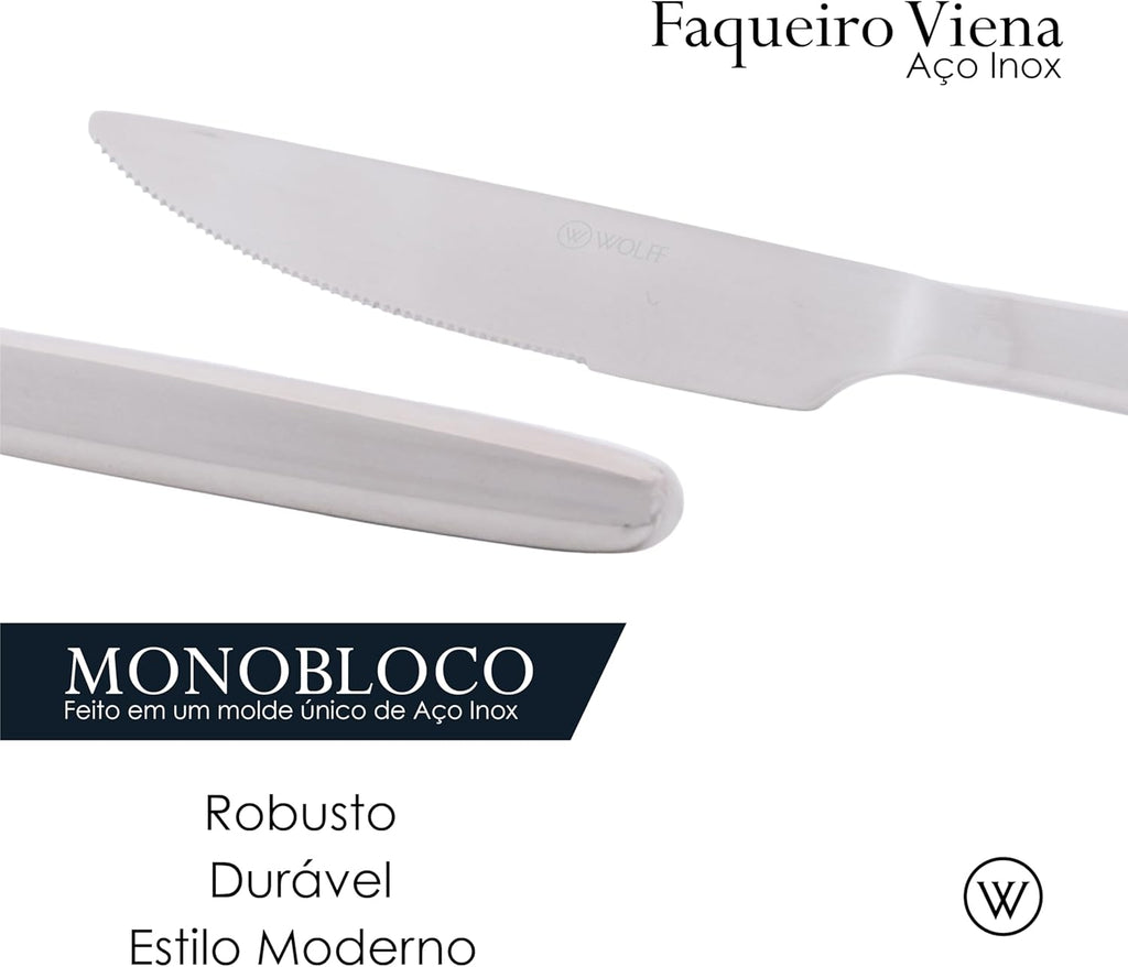 Faqueiro 30 Peças de Aço Inox Viena - Wolff
